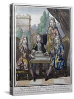 The Three Royal Princes of France Playing Trictrac as their Father-null-Stretched Canvas