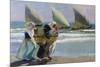 The three sails, 1903. Oil on canvas. 96.5 cm (37.9 in)x 138 cm (54.3 in)-Joaquin Sorolla-Mounted Poster