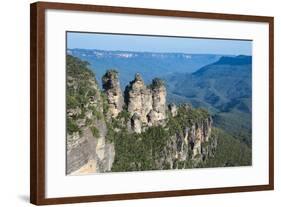 The Three Sisters and Rocky Sandstone Cliffs of the Blue Mountains-Michael Runkel-Framed Photographic Print