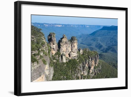 The Three Sisters and Rocky Sandstone Cliffs of the Blue Mountains-Michael Runkel-Framed Photographic Print