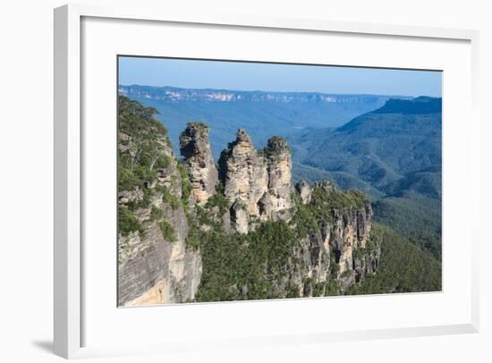 The Three Sisters and Rocky Sandstone Cliffs of the Blue Mountains-Michael Runkel-Framed Photographic Print