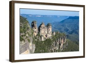 The Three Sisters and Rocky Sandstone Cliffs of the Blue Mountains-Michael Runkel-Framed Photographic Print