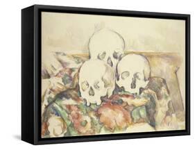 The Three Skulls, 1902-06-Paul Cezanne-Framed Stretched Canvas