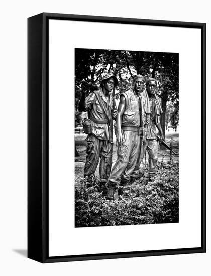"The Three Soldiers" Bronze by Frederik Hart at the Vietnam Memorial, Washington D.C, White Frame-Philippe Hugonnard-Framed Stretched Canvas