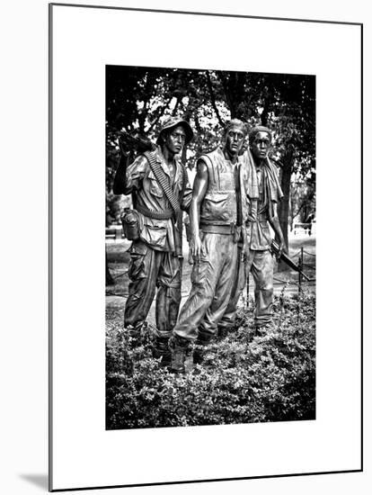 "The Three Soldiers" Bronze by Frederik Hart at the Vietnam Memorial, Washington D.C, White Frame-Philippe Hugonnard-Mounted Art Print