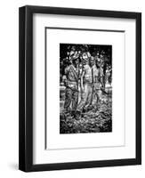 "The Three Soldiers" Bronze by Frederik Hart at the Vietnam Memorial, Washington D.C, White Frame-Philippe Hugonnard-Framed Art Print