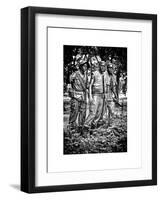 "The Three Soldiers" Bronze by Frederik Hart at the Vietnam Memorial, Washington D.C, White Frame-Philippe Hugonnard-Framed Art Print