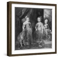 The Three Sons of Charles I, King of England, 1630S-Sir Anthony Van Dyck-Framed Giclee Print