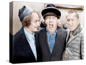 The Three Stooges, from left: Larry Fine, Moe Howard, Curly Howard, ca. 1943-null-Stretched Canvas