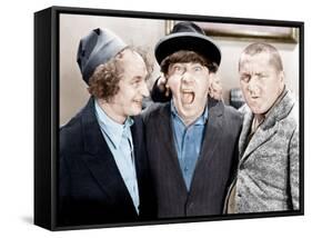 The Three Stooges, from left: Larry Fine, Moe Howard, Curly Howard, ca. 1943-null-Framed Stretched Canvas