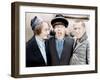 The Three Stooges, from left: Larry Fine, Moe Howard, Curly Howard, ca. 1943-null-Framed Photo