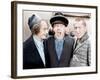 The Three Stooges, from left: Larry Fine, Moe Howard, Curly Howard, ca. 1943-null-Framed Photo