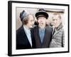 The Three Stooges, from left: Larry Fine, Moe Howard, Curly Howard, ca. 1943-null-Framed Photo