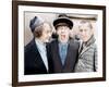 The Three Stooges, from left: Larry Fine, Moe Howard, Curly Howard, ca. 1943-null-Framed Photo