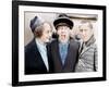 The Three Stooges, from left: Larry Fine, Moe Howard, Curly Howard, ca. 1943-null-Framed Photo