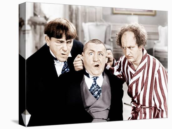 The Three Stooges, from left: Moe Howard, Curly Howard, Larry Fine, ca. 1940s-null-Stretched Canvas