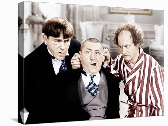 The Three Stooges, from left: Moe Howard, Curly Howard, Larry Fine, ca. 1940s-null-Stretched Canvas