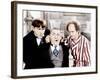 The Three Stooges, from left: Moe Howard, Curly Howard, Larry Fine, ca. 1940s-null-Framed Photo