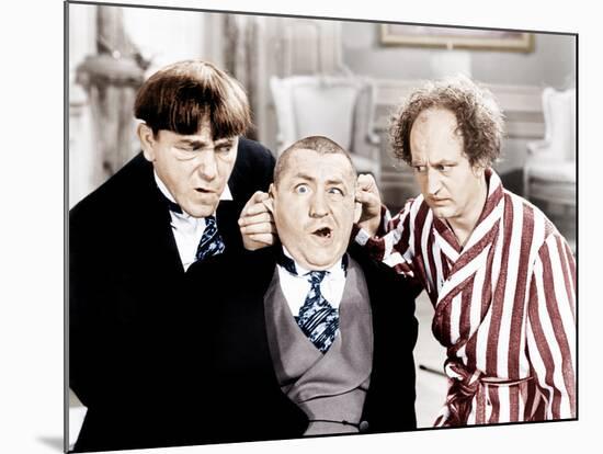 The Three Stooges, from left: Moe Howard, Curly Howard, Larry Fine, ca. 1940s-null-Mounted Photo