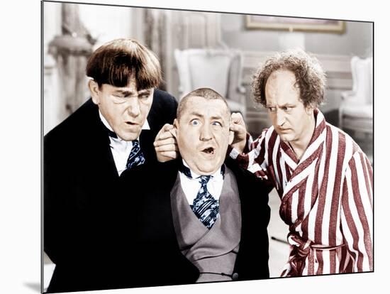 The Three Stooges, from left: Moe Howard, Curly Howard, Larry Fine, ca. 1940s-null-Mounted Photo