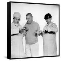 The Three Stooges: Hey Moe! I Got No Pulse!-null-Framed Stretched Canvas