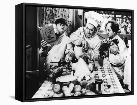 The Three Stooges: Separate Two Eggs-null-Framed Stretched Canvas