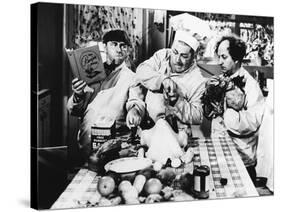 The Three Stooges: Separate Two Eggs-null-Stretched Canvas