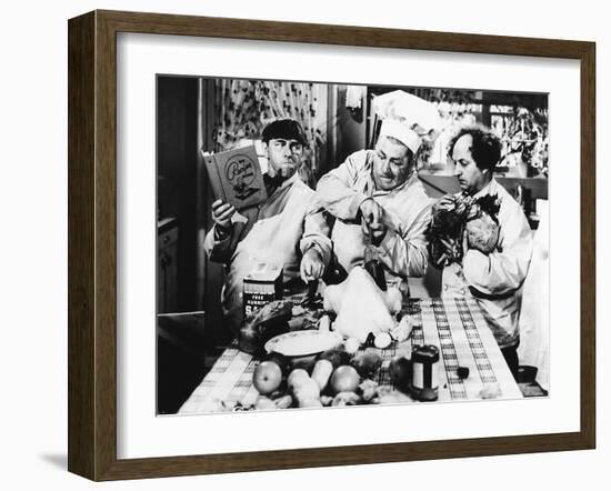 The Three Stooges: Separate Two Eggs-null-Framed Photo