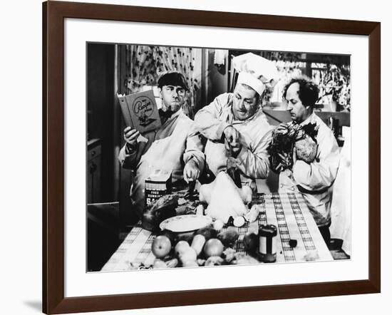 The Three Stooges: Separate Two Eggs-null-Framed Photo