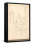 The Three Towers of Rouen Cathedral (Pencil on Paper)-Claude Monet-Framed Stretched Canvas