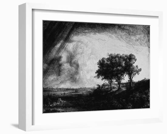 'The Three Trees', 1643-Rembrandt van Rijn-Framed Premium Giclee Print