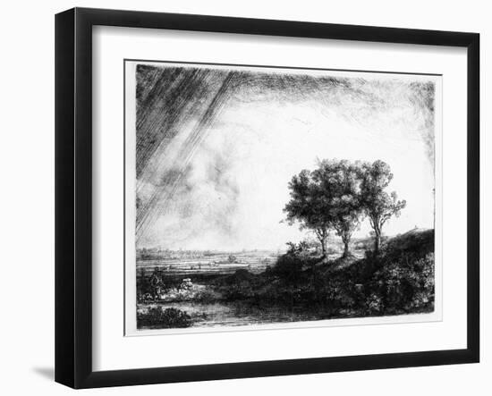 The Three Trees, Engraved by James Bretherton (Etching)-Rembrandt van Rijn-Framed Giclee Print