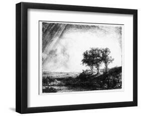 The Three Trees, Engraved by James Bretherton (Etching)-Rembrandt van Rijn-Framed Giclee Print