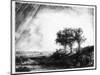 The Three Trees, Engraved by James Bretherton (Etching)-Rembrandt van Rijn-Mounted Giclee Print