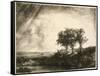 the Three Trees-Rembrandt van Rijn-Framed Stretched Canvas