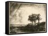 the Three Trees-Rembrandt van Rijn-Framed Stretched Canvas