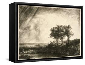 the Three Trees-Rembrandt van Rijn-Framed Stretched Canvas