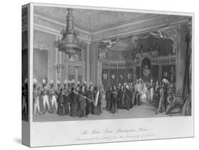 The Throne Room, Buckingham Palace. Presentation of an Address from the University of Oxford-Henry Melville-Stretched Canvas