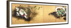 The Thunder God Raijin (left) and the Wind God Fujin (right), c.1700-Ogata Korin-Framed Giclee Print