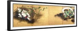 The Thunder God Raijin (left) and the Wind God Fujin (right), c.1700-Ogata Korin-Framed Giclee Print