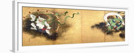 The Thunder God Raijin (left) and the Wind God Fujin (right), c.1700-Ogata Korin-Framed Giclee Print