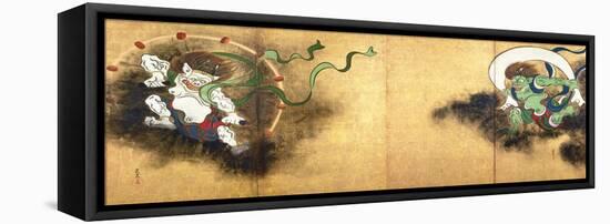 The Thunder God Raijin (left) and the Wind God Fujin (right), c.1700-Ogata Korin-Framed Stretched Canvas