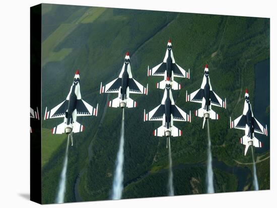 The Thunderbird Aerial Demonstration Team Performs a Loop While in the Delta Formation-Stocktrek Images-Stretched Canvas