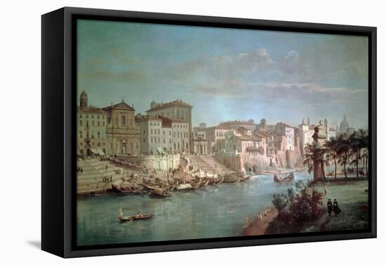 The Tiber to Porto Di Ripetta-Gaspar van Wittel-Framed Stretched Canvas