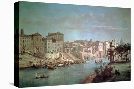 The Tiber to Porto Di Ripetta-Gaspar van Wittel-Stretched Canvas