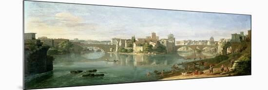 The Tiberian Island in Rome, 1685-Vanvitelli (Gaspar van Wittel)-Mounted Giclee Print