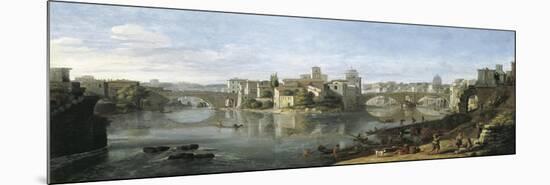 The Tiberian Island in Rome-Vanvitelli (Gaspar van Wittel)-Mounted Art Print