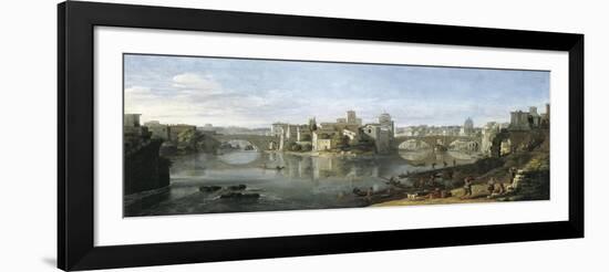 The Tiberian Island in Rome-Vanvitelli (Gaspar van Wittel)-Framed Art Print