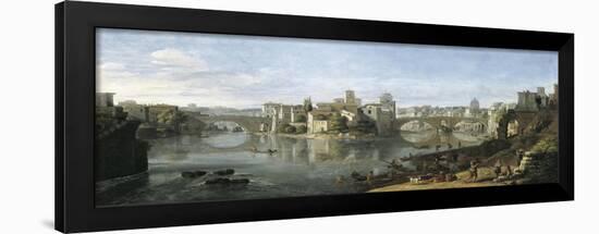 The Tiberian Island in Rome-Vanvitelli (Gaspar van Wittel)-Framed Art Print