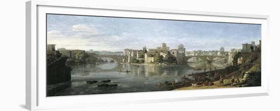 The Tiberian Island in Rome-Vanvitelli (Gaspar van Wittel)-Framed Premium Giclee Print